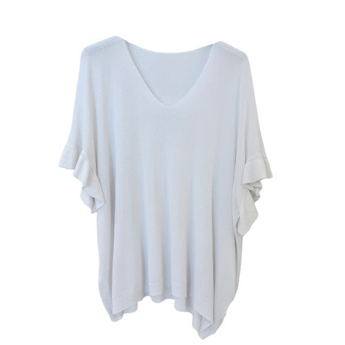 TOP `Sweet Basic´ (Feinstrick/Volants), weiß