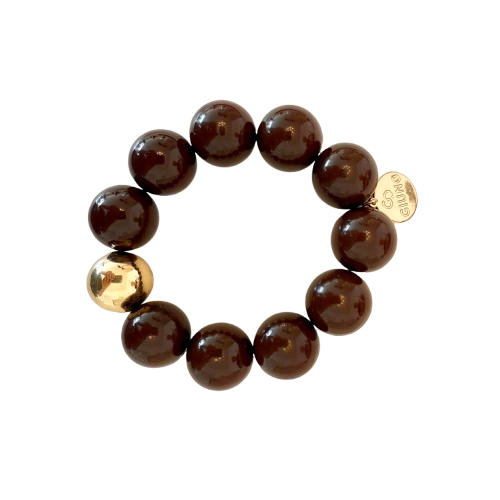 ARMBAND Biggest Pearls (elastisch), mokka