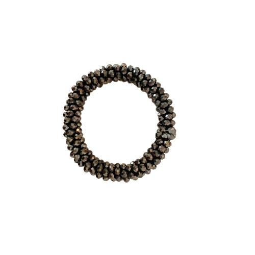 ARMBAND `Million Pearls´ (elast.), dark espresso
