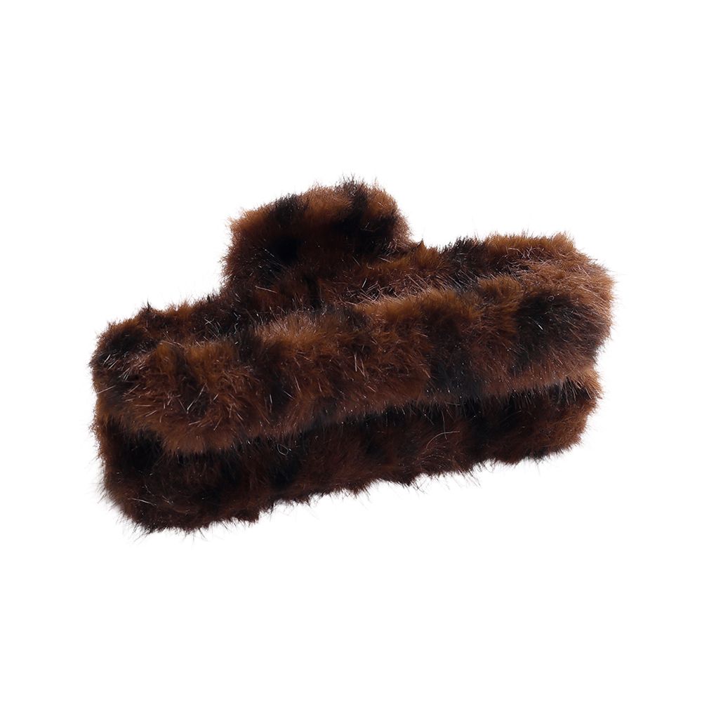 HAIRCLIP `Fluffy´ (Rectangle), chocolate