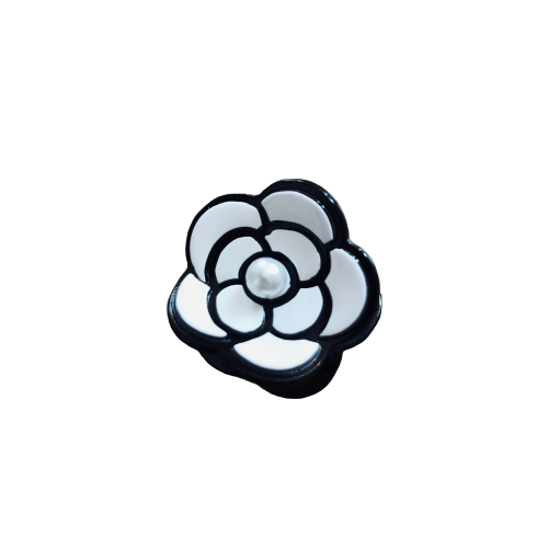 HAIRCLIP Mini Camelia, schwarz-weiß